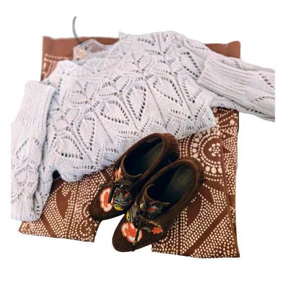 TORY BURCH HUNTINGTON EMBROIDERED FRINGE SUEDE BOOTIE LACE Size 6 - Picture 15 of 15